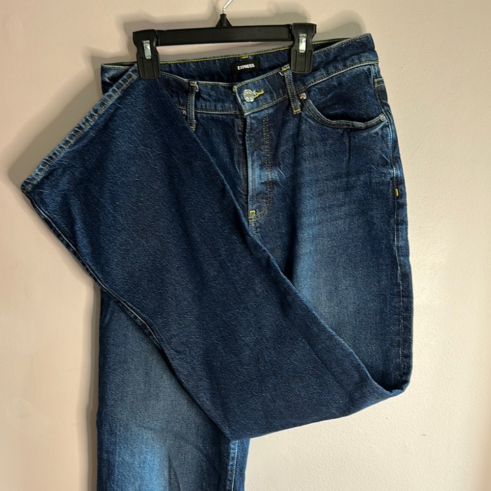 Express Dark Blue Flare Jeans